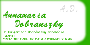 annamaria dobranszky business card